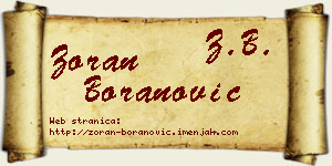 Zoran Boranović vizit kartica